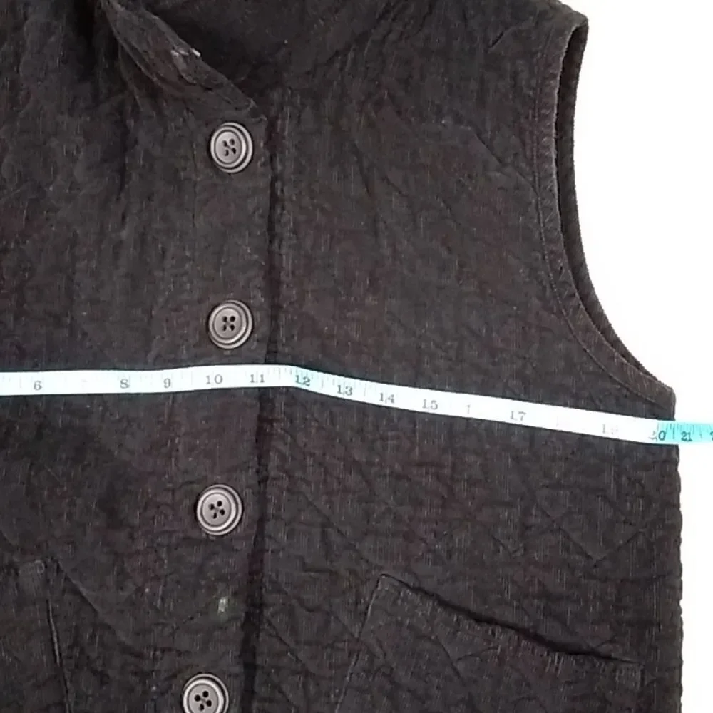 Habitat Clothes To Live In Women Jacket Vest Black Size SM 100% Cotton Courduroy